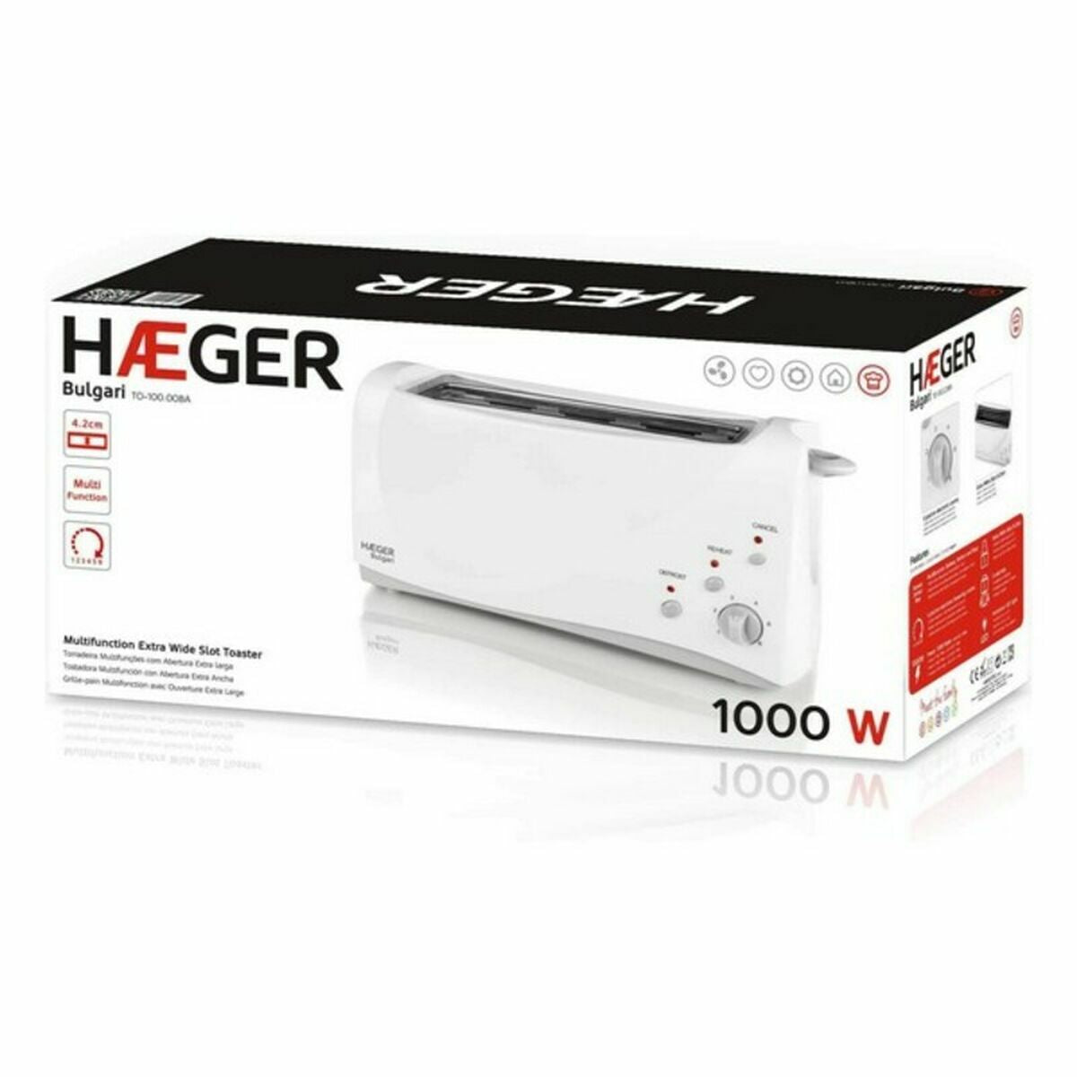 Tostapane Haeger TO-100.008A Multifunzionale 1000 W Bianco