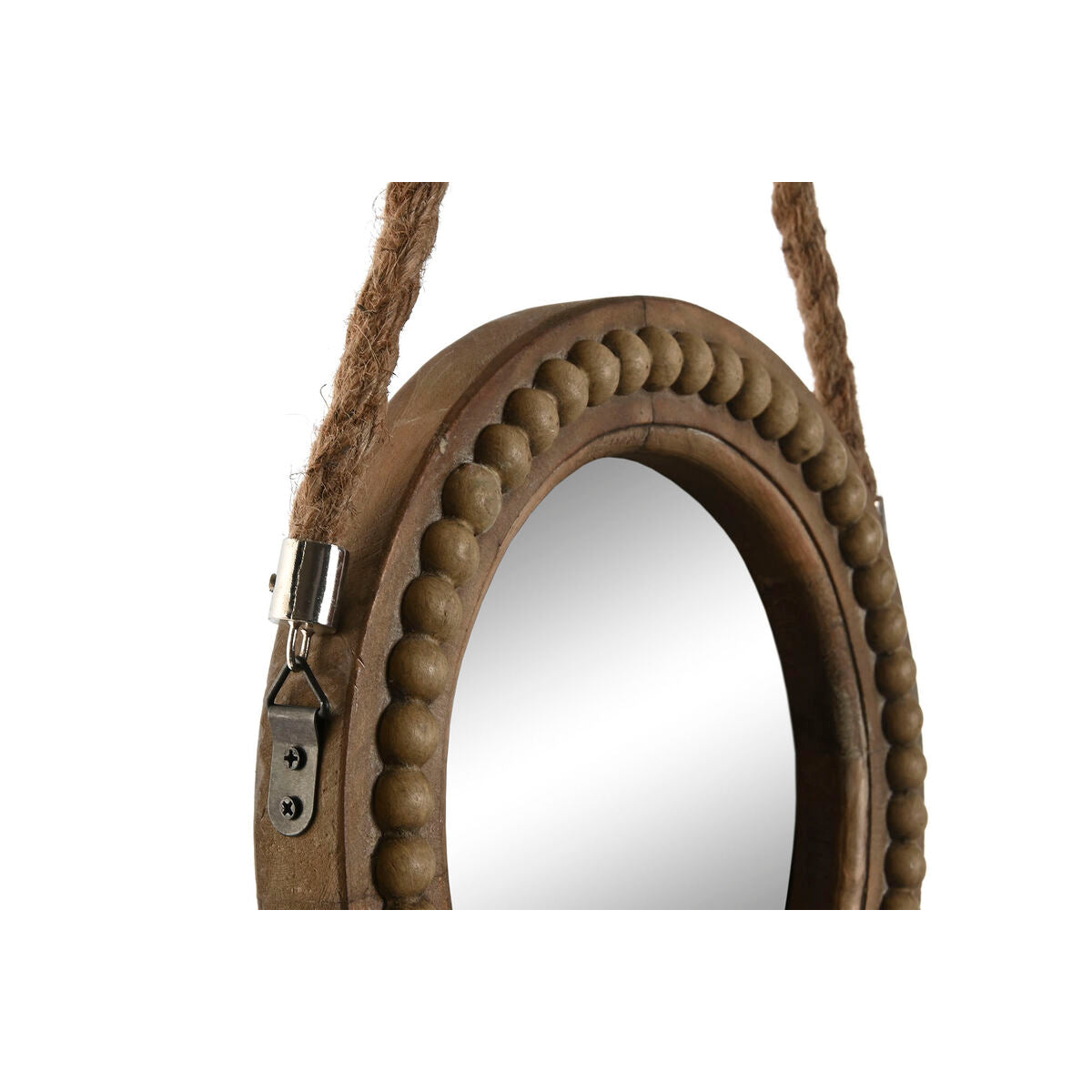 Specchio da parete Home ESPRIT Marrone Legno Corda Coloniale Palle 28 x 4 x 61 cm