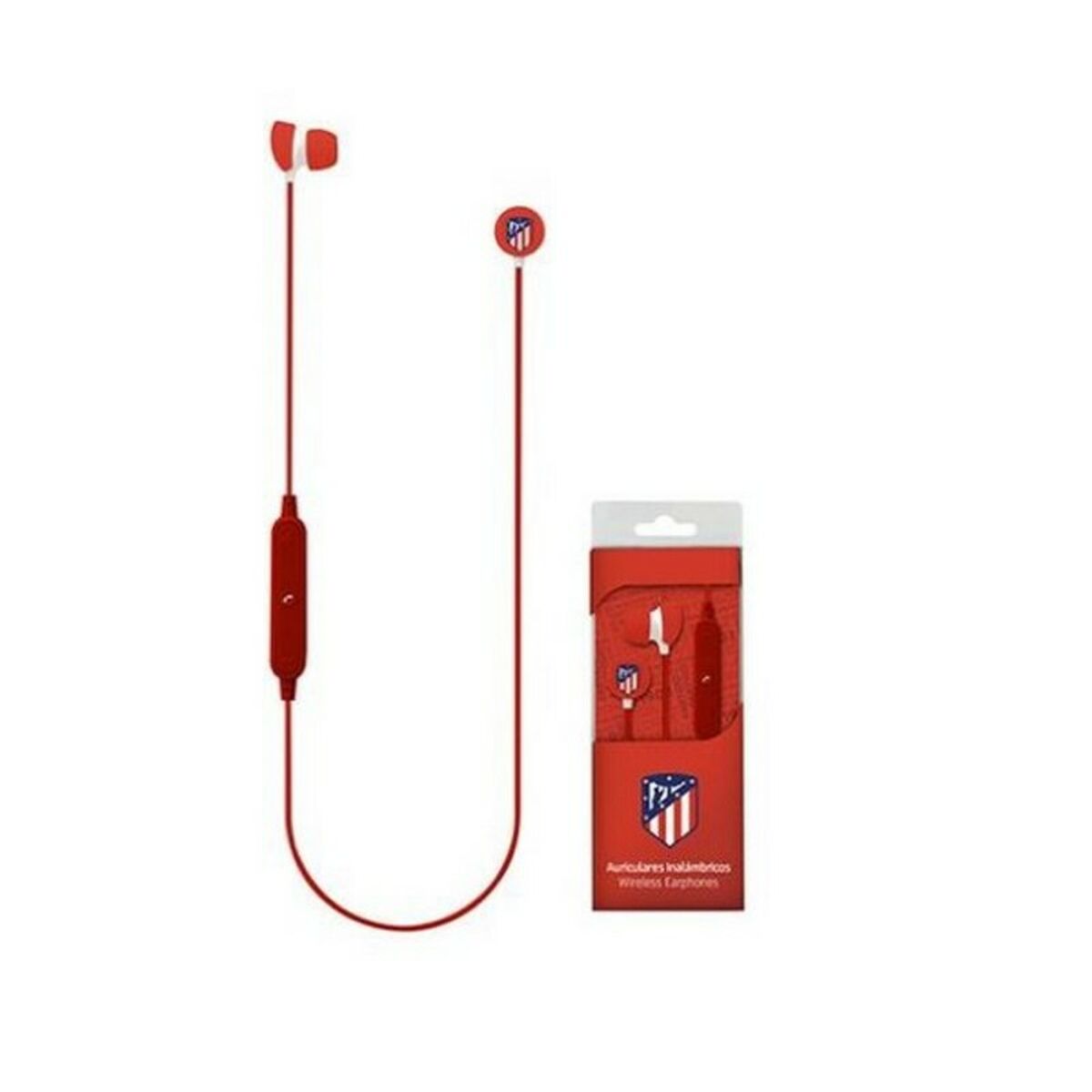 Auricolare Bluetooth Sportivo con Microfono Atlético Madrid Rosso